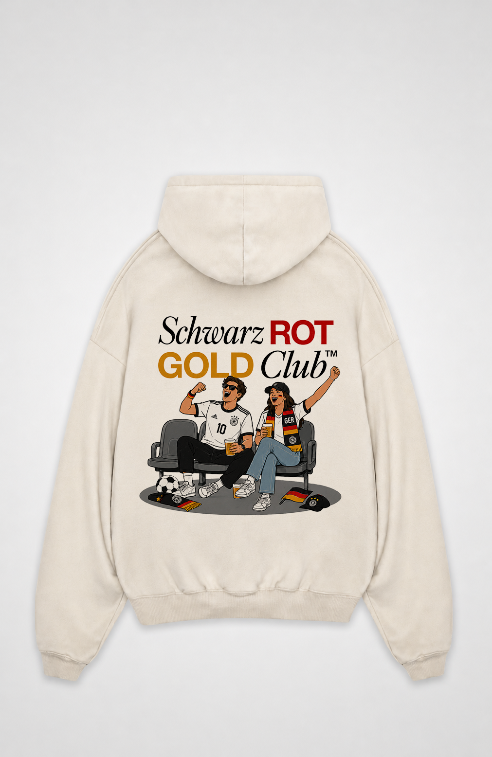 SCHWARZ ROT GOLD CLUB OVERSIZED HOODIE