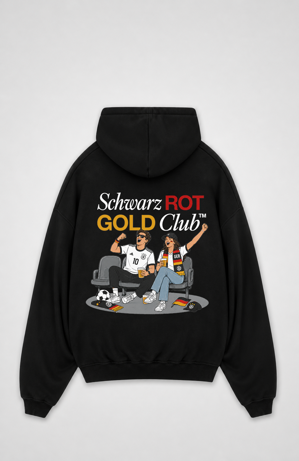 SCHWARZ ROT GOLD CLUB OVERSIZED HOODIE