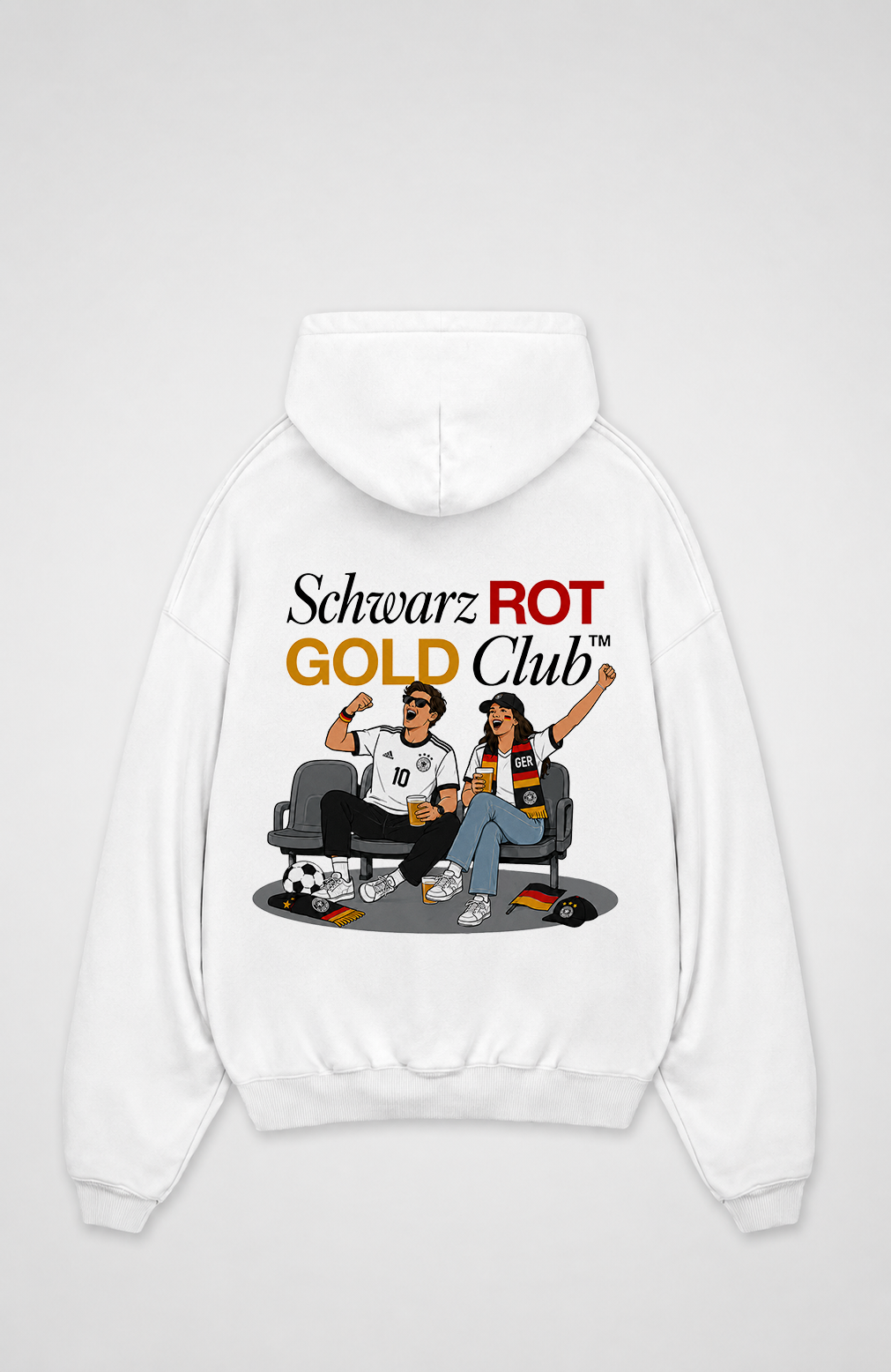 SCHWARZ ROT GOLD CLUB OVERSIZED HOODIE